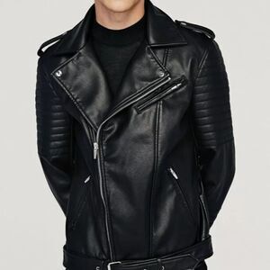 𝅺trafaluc Zara Biker Leather Jacket